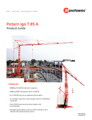 Torenkranen - Trolley-arm - Onder draaiend Potain IGO T 85