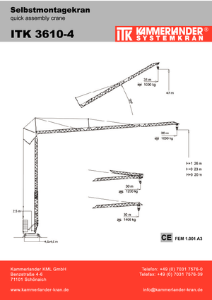 Torenkranen - Trolley-arm - Onder draaiend ITK ITK 3610-4
