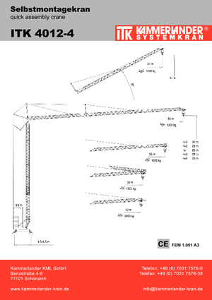 Torenkranen - Trolley-arm - Onder draaiend ITK ITK 4012-4