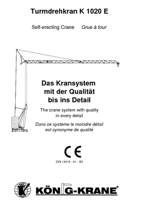 Torenkranen - Trolley-arm - Onder draaiend König K 1020 E (2,4) FU-Hub