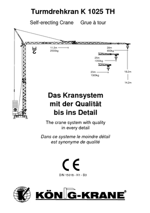Torenkranen - Trolley-arm - Onder draaiend König K 1025 TH
