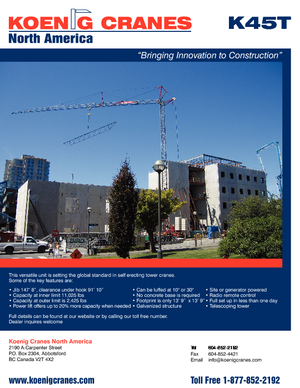 Torenkranen - Trolley-arm - Onder draaiend König K 45 T