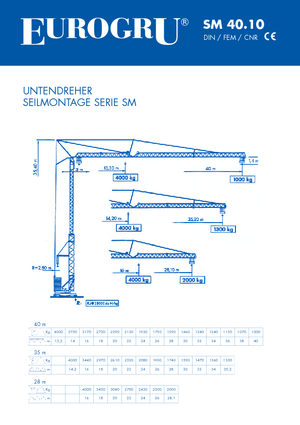 Torenkranen - Trolley-arm - Onder draaiend Eurogru ® SM 4010