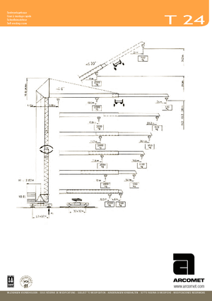 Torenkranen - Trolley-arm - Onder draaiend Arcomet T 24 A