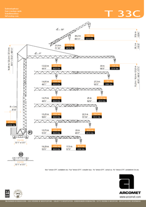 Torenkranen - Trolley-arm - Onder draaiend Arcomet T 33 C