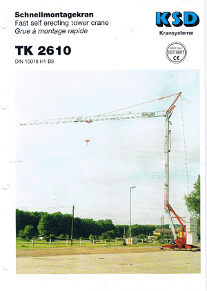 Torenkranen - Trolley-arm - Onder draaiend KSD TK 2610