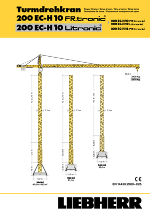 Torenkranen - Trolley-arm - Boven draaiend Liebherr 200 EC-H 10 FR.tronic