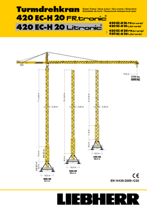 Torenkranen - Trolley-arm - Boven draaiend Liebherr 420 EC-H 20