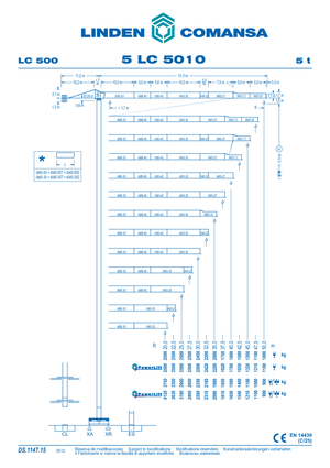 Torenkranen - Trolley-arm - Boven draaiend Comansa 5LC5010