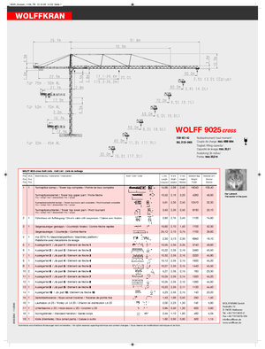 Torenkranen - Trolley-arm - Boven draaiend Wolffkran 9025 cross