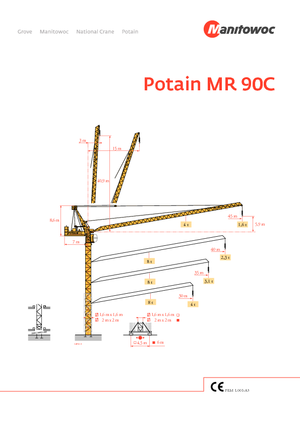 Torenkranen - Trolley-arm - Boven draaiend Potain MR 160 C