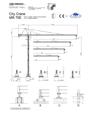 Torenkranen - Trolley-arm - Boven draaiend Raimondi MR 75-A