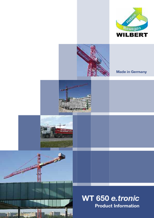 Torenkranen - Trolley-arm - Boven draaiend Wilbert WT 650 e.tronic