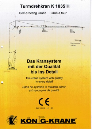 Torenkranen - Trolley-arm - Onder draaiend König K 1035 H (2m)