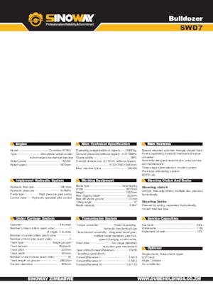 Bulldozers Sinoway SWD7