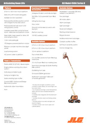 Knikarmhoogwerkers op wielen JLG 450 AJ Serie II