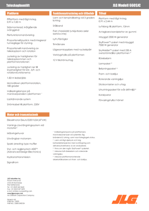 Telescoophoogwerkers op rupsbanden JLG 660SJC