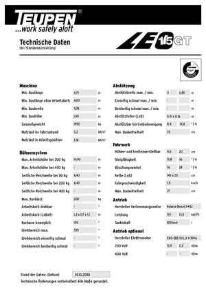 Knikarmhoogwerkers op rupsbanden TEUPEN Leo 15 GT
