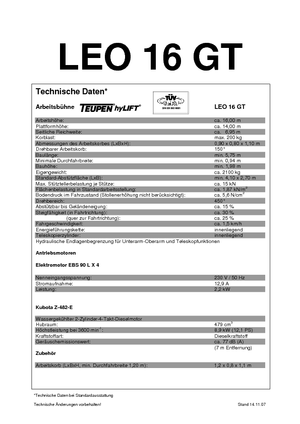 Knikarmhoogwerkers op rupsbanden TEUPEN Leo 16 GT