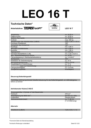 Knikarmhoogwerkers op rupsbanden TEUPEN Leo 16 T