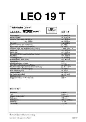Knikarmhoogwerkers op rupsbanden TEUPEN Leo 19 T