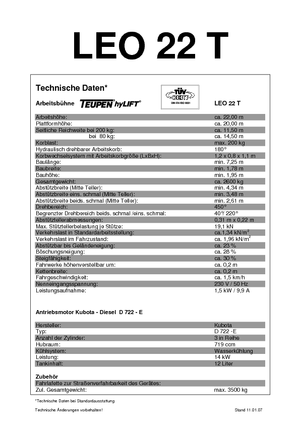 Telescoophoogwerkers op rupsbanden TEUPEN Leo 22 T