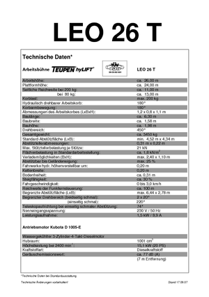 Telescoophoogwerkers op rupsbanden TEUPEN Leo 26 T
