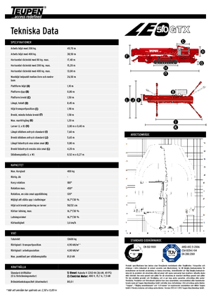 Knikarmhoogwerkers op rupsbanden TEUPEN LEO50GTX