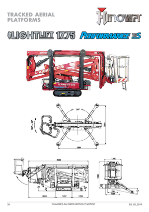 Knikarmhoogwerkers op rupsbanden Hinowa Lightlift 17.75 Performance IIIS MK3