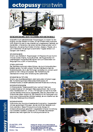 Knikarmhoogwerkers op rupsbanden Oil & Steel Octopussy 1715 Twin