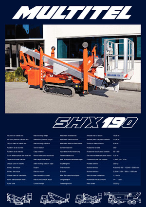 Knikarmhoogwerkers op rupsbanden Multitel SHX 190