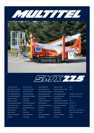 Knikarmhoogwerkers op rupsbanden Multitel SMX 225