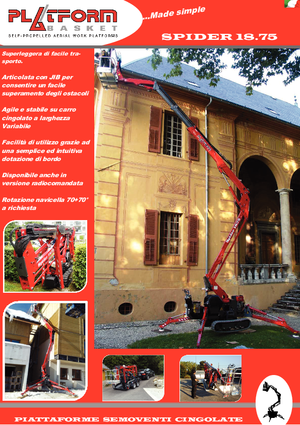 Knikarmhoogwerkers op rupsbanden Basket Spider 18.75