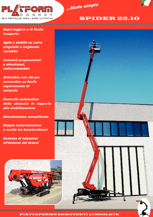 Knikarmhoogwerkers op rupsbanden Basket Spider 22.10