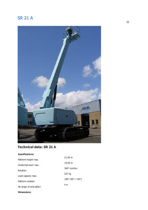 Telescoophoogwerkers op rupsbanden Aichi SR21A