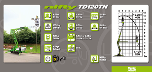 Knikarmhoogwerkers op rupsbanden Niftylift TD 120 TN