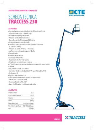 Knikarmhoogwerkers op rupsbanden CTE Traccess 230