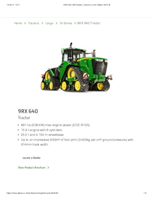 Tractors met rubberwielen John Deere 9RX 640