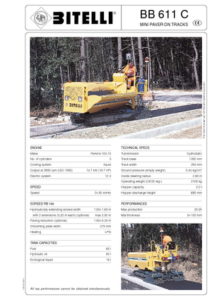 Track-asfalteermachines Bitelli BB 611 C-RB 160