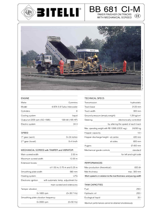 Track-asfalteermachines Bitelli BB 681 CI-M-RB 13000 VB