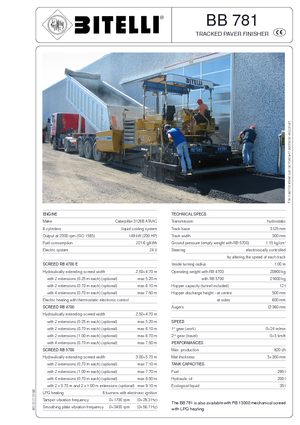 Track-asfalteermachines Bitelli BB 781 RB 5700