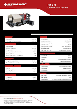 Track-asfalteermachines Dynapac D17C