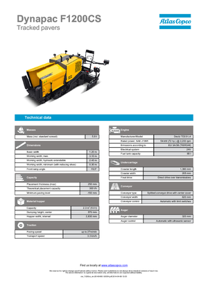 Track-asfalteermachines Dynapac F 1200 CS