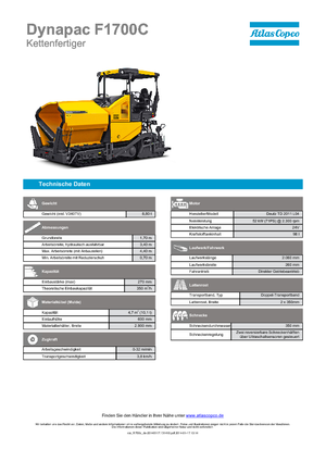 Track-asfalteermachines Dynapac F 1700 C