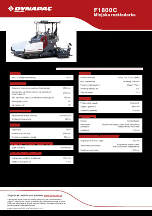 Track-asfalteermachines Dynapac F1800C