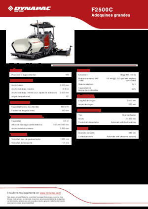 Track-asfalteermachines Dynapac F2500C