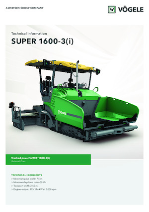 Track-asfalteermachines Vögele Super 1600-3i
