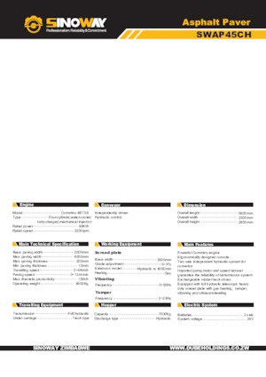 Verrijdbare asfalteermachine Sinoway SWAP45CH