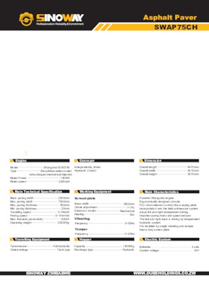 Track-asfalteermachines Sinoway SWAP75CH
