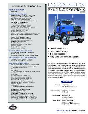 Trekkers Mack PINNACLE CA68 Conventional CHU602 MP8 4x2